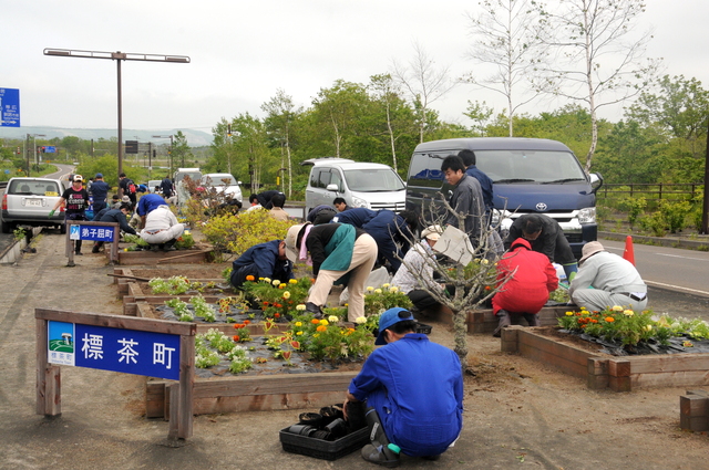 道道釧路空港線の花壇植栽