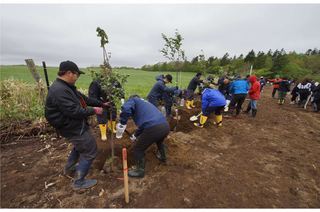 厚岸町民の森植樹祭の写真